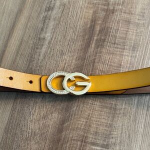 Elegant Gold Buckle Tan Belt